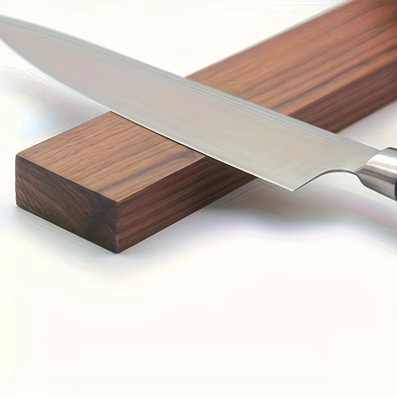 1Pc, 16Inch Walnut Magnetic Knife Holder for Wall, Magnetic Knife Strip, Powerful Wooden Magnet Knife Rack for Kitchen Knives